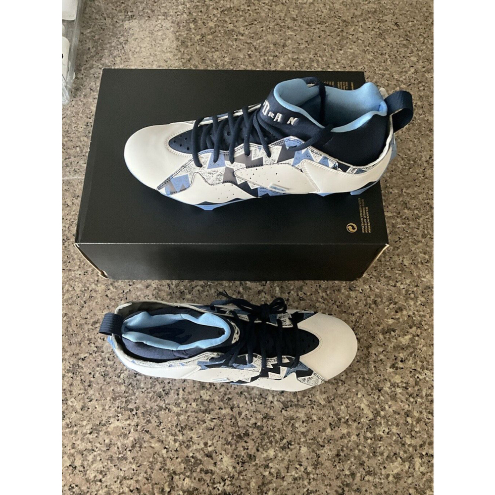 Nike Jordan 7 Low Vapor Edge UNC Player Exclusive Football Cleats Mens‎ Size 12 - Picture 13 of 16